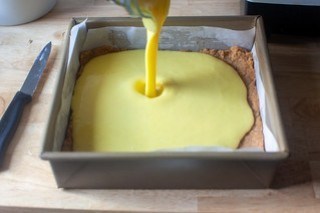 pour onto crust and bake