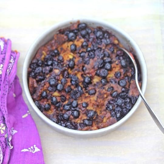 Cardamom Molasses Blueberry Spoon Cake