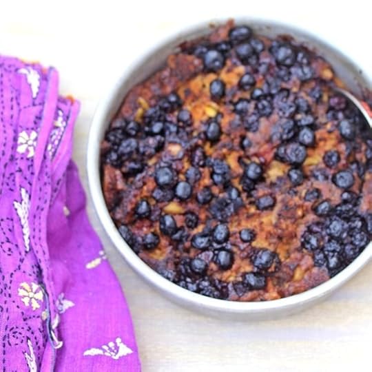 Cardamom Molasses Blueberry Spoon Cake