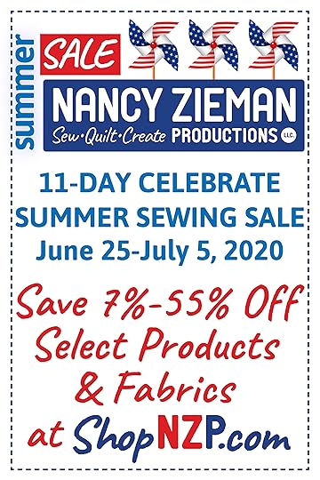 Celebrate Summer Sewing Sale June 25-July 5 2020 Sale at ShopNZP.com Pinterest