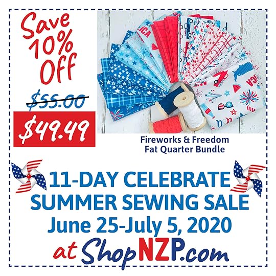 Celebrate Summer Sewing Sale June 25-July 5 2020 Sale at ShopNZP.com Pinterest