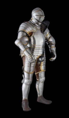 Henry’s armor with his ah, little…codpiece.