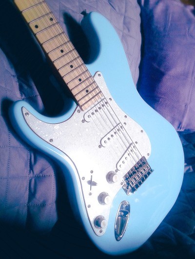 Blue Left Handed Guitar