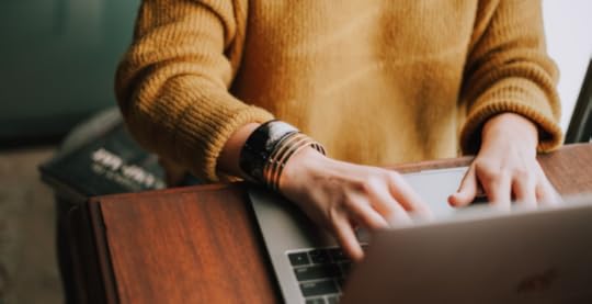 Women working on laptop at home