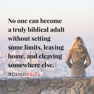 meme with a picture of a young woman sitting on a wall that overlooks at city. It says, No one can become a truly biblical adult without setting some limits, leaving home, and cleaving somewhere else.