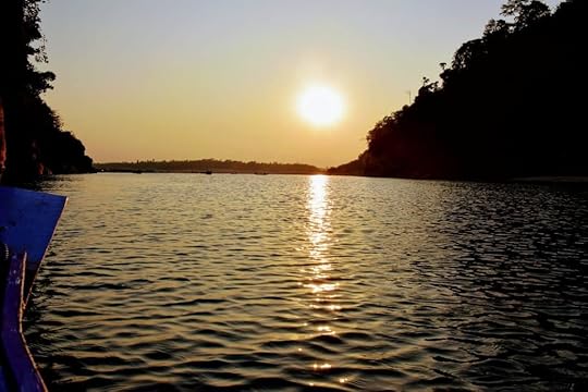 Beautiful Sunset view from the boat, Umngot River,Dawki