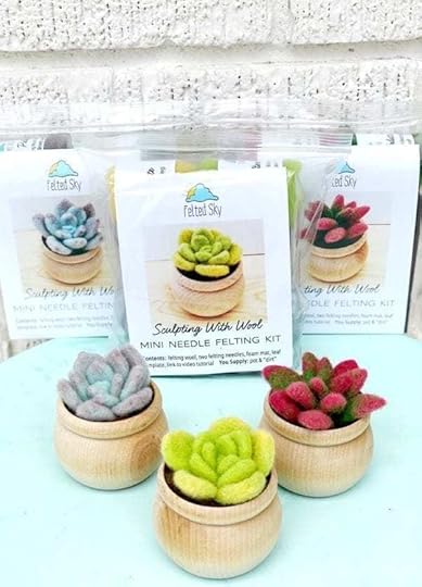 Felted Sky Mini Succulent Needle Felting Kits, exclusively for YarnYAY!