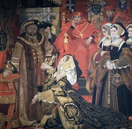 Henry VIII and Catherine of Aragon before Papal Legates at Blackfriars, 1529, by Frank O. Salisbury (~1910)