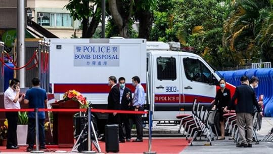 A bomb disposal van at the opening ceremony in Hong Kong