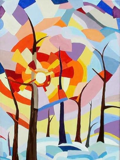 colourful abstract landscape painting