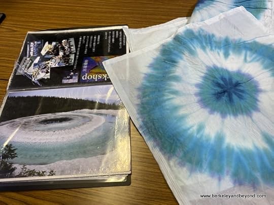 tie-died cloth based on photo in book at Geocolor: Hachimantai Geothermal Dyeing in Hachimantai city, Japan