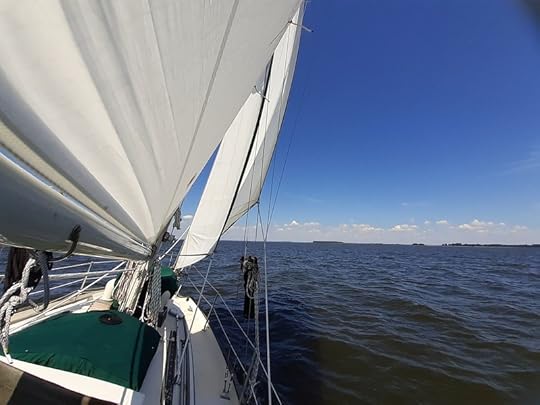 Beating hard up Eastern Bay, Miles River, Md.