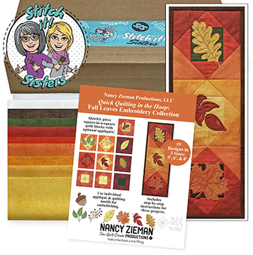 Quick Quilting in the Hoop Fall Leaves Mini Wall Quilt Bundle Box by Stitch it! Sisters available t ShopNZP.com