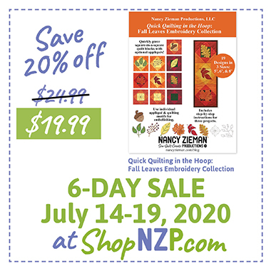 Quick Quilting in the Hoop Fall Leaves Embroidery Collection on Sale at ShopNZP.com for 20 Percent Off