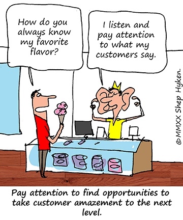 Employee with Giant Ears Pays Attention to His Customers