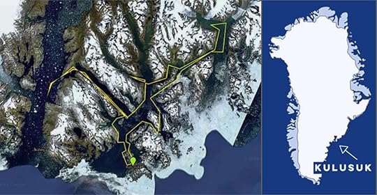 Planned route for Greenland kayak trip