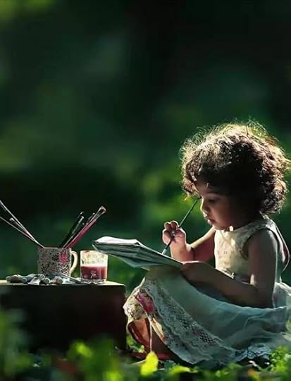 little girl painting