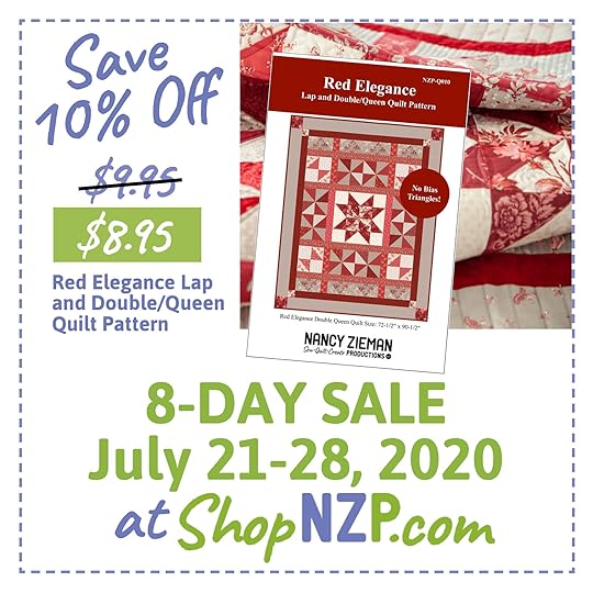 Sale at ShopNZP Save 10 Percent Off Red Elegance Quilt Pattern