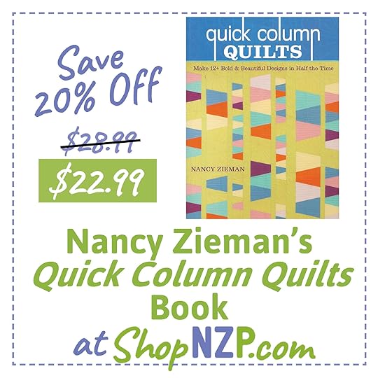 Save 20 Percent Off Nancy Zieman's Quick Column Quilts Book at ShopNZP.com