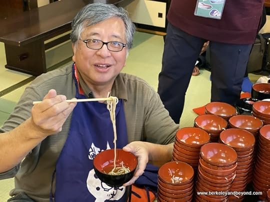 American Noodle King David Lang at Azumaya Soba Shop in Morioka, Japan