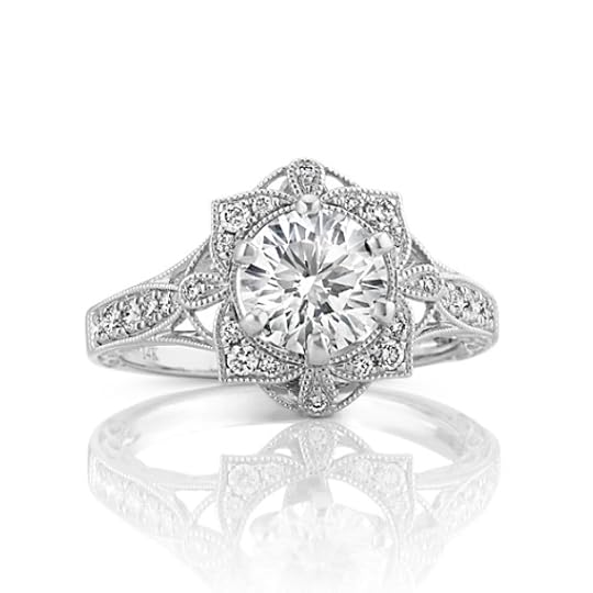 Vintage Engagement Rings Indianapolis Vintage Diamond Floral Halo Engagement Ring With Pave Setting