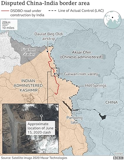 Disputed China-India border map