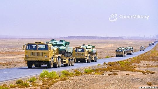 Chinese military vehicles during a recent drill