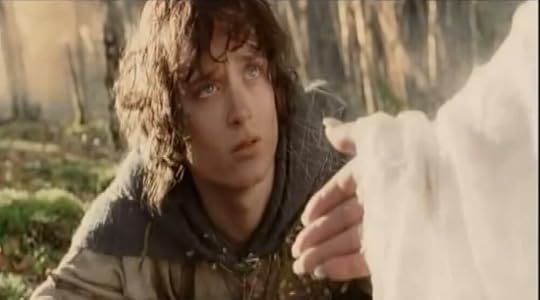 In a vision, Galadriel helps Frodo while in Shelob’s cave.