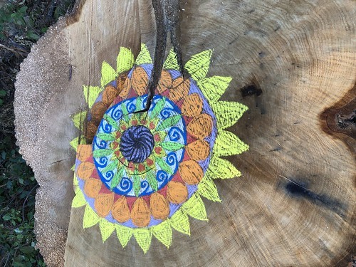chalk on oak stump