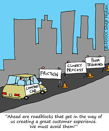 Company car facing roadblocks in the city