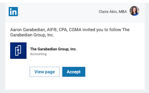 invite people to follow Invite Example