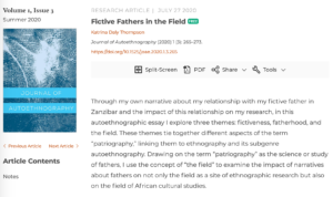 Screenshot of journal page