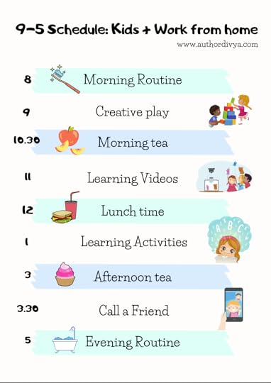 Kid's schedule for parents who work from home