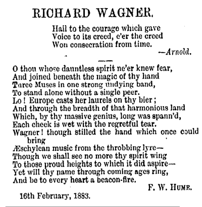 Hume NZ Wagner poem 1883