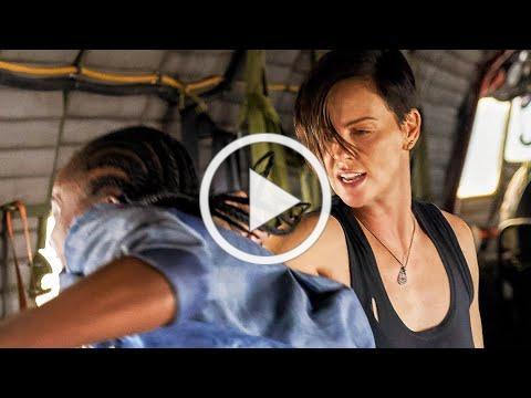 THE OLD GUARD Plane Fight Scene with Charlize Theron