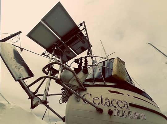 220 watts and Flipper, the Monitor windvane, aboard S/V S.N Cetacea...