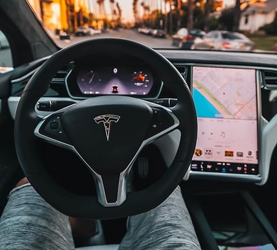 Driver in a Tesla