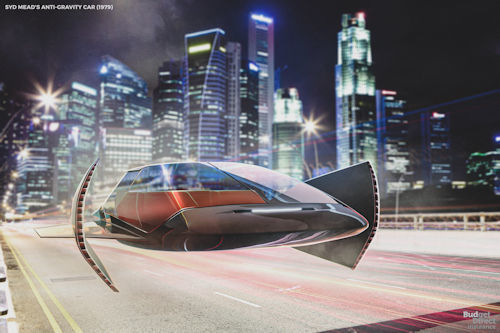 Futurist Speaker Thomas Frey Blog: Syd Mead Anti Gravity Car a Futuristic Hovering Vehicle Design