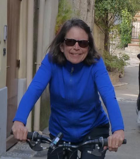 Jan Coates on her bike