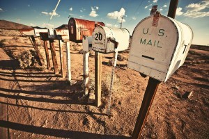 Mailboxes on a rural road