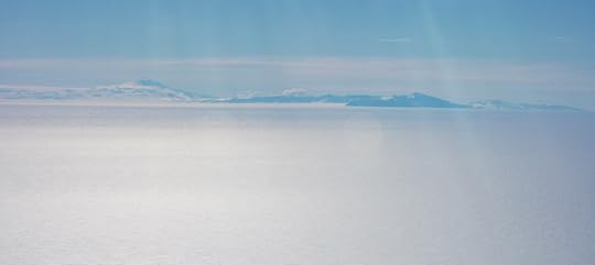 Mt Discovery is the peak on the left, and Minna Bluff is the dark ridge from centre to right.