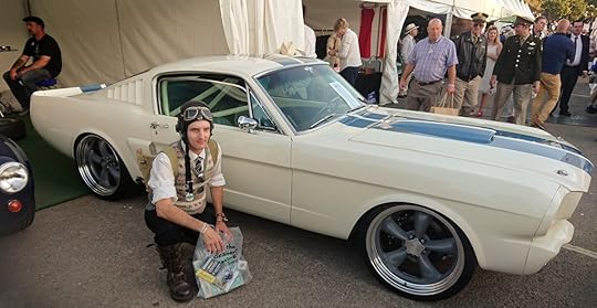 C.J. Carter-Stephenson with 1966 Ford Mustang Shelby GT350 at Goodwood Revival 2019