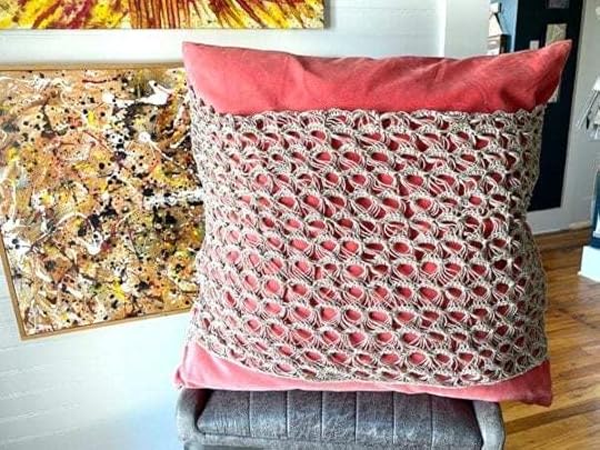 IKEA. HACK: Sanela Pillow with Linen. Broomstick Lace, by Vickie Howell