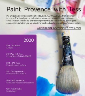 Painting watercolor artist tours vacations in south of France Tessa Baker