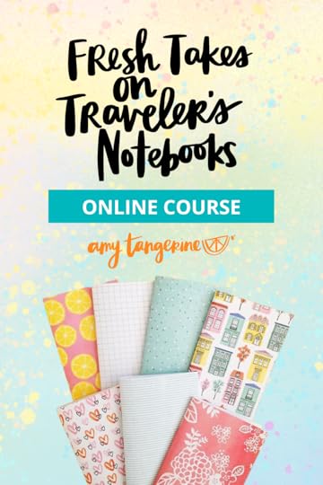 New Amy Tangerine Traveler’s Notebook Course | Join Amy Tangerine in this self-paced online scrapbooking course all about traveler’s notebook inspiration! Learn creative memory keeping techniques, get colorful scrapbooking inspiration and more! scrapbooking tutorials | scrapbooking layouts | creative scrapbooking #amytangerine #scrapbooking #travelersnotebooks