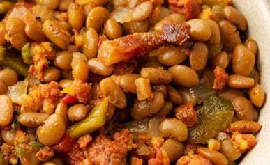 Mexican frijoles fronterizos made with tepary beans
