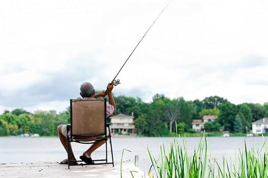 Man fishing and enjoying retirement