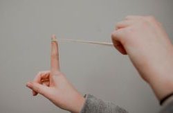 Rubber band stretched 