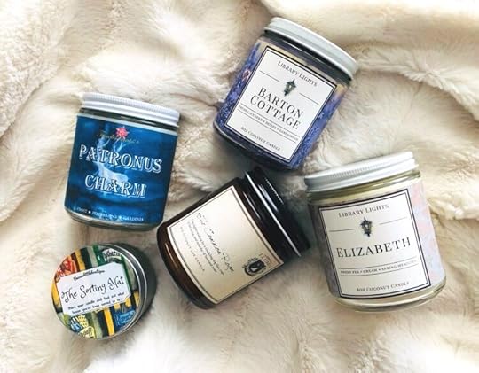Shown: Patronus Charm (TimelessPrintsCA), Barton Cottage (Library Lights), Elizabeth (Library Lights), The Common Room (Ex Libris Supply Co), and The Sorting Hat (Beccas Little Boutique)