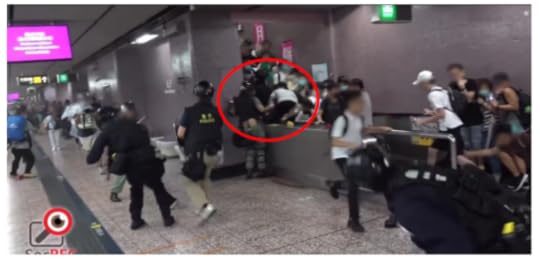 Leaping on to escalator